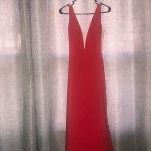 Xscape Red Dress, low back, shear sides